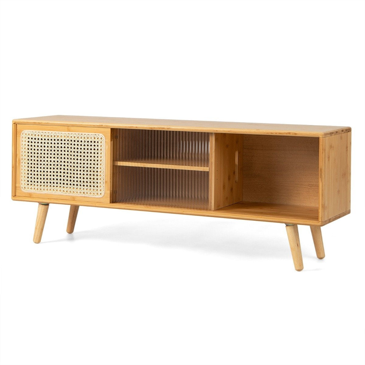 TV cabinet Modern TV stand for televisions up to 55 inches 120.5 x 31 x 45.5 cm natural