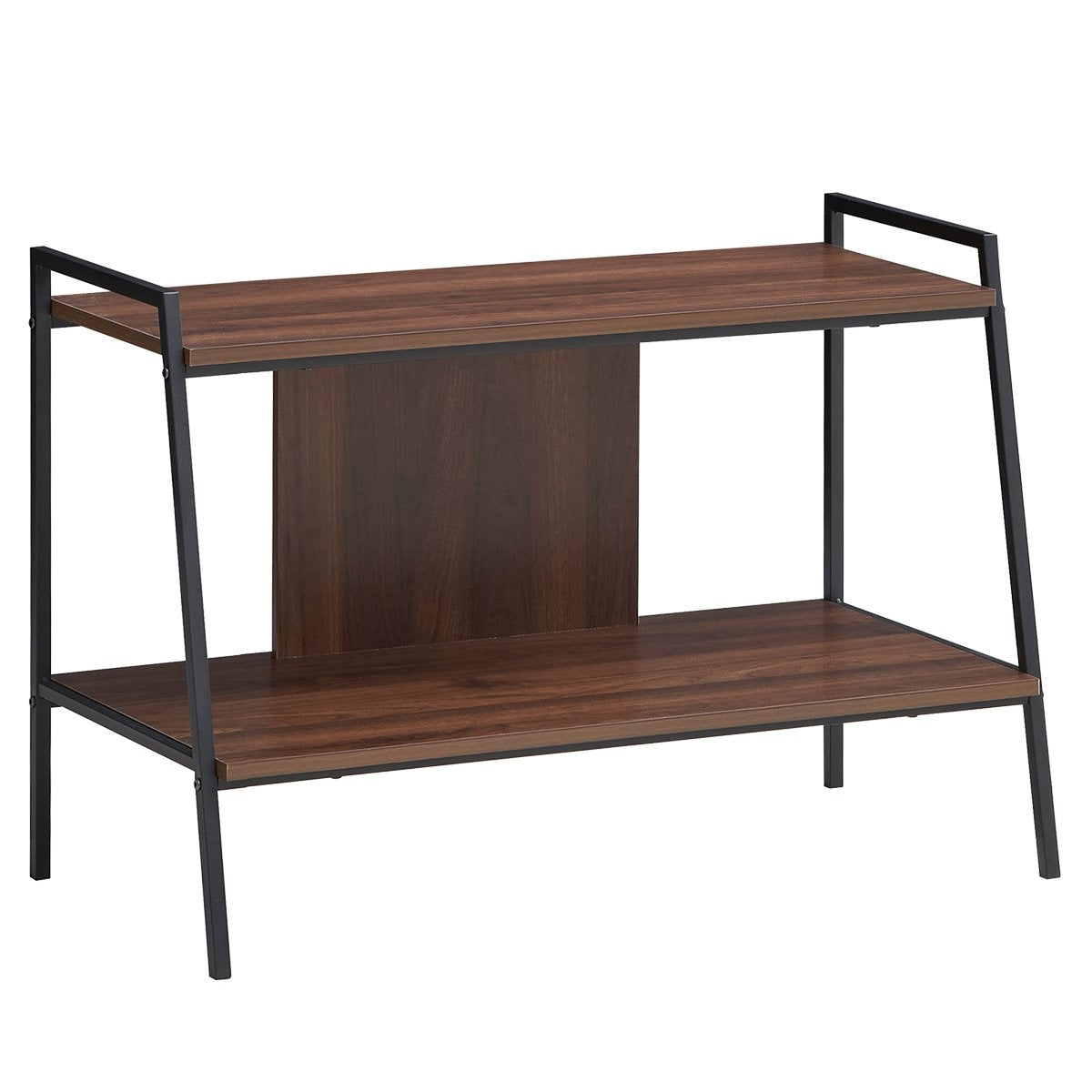 TV cabinet TV entertainment center 2-tier TV shelf for TVs up to 32 inches walnut