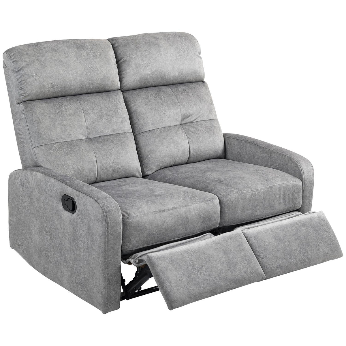 TV chair, relaxation chair with reclining function, 2-seater sofa, TV chair with pocket spring core, two-seater cinema chair with footrest for living room, bedroom, gray