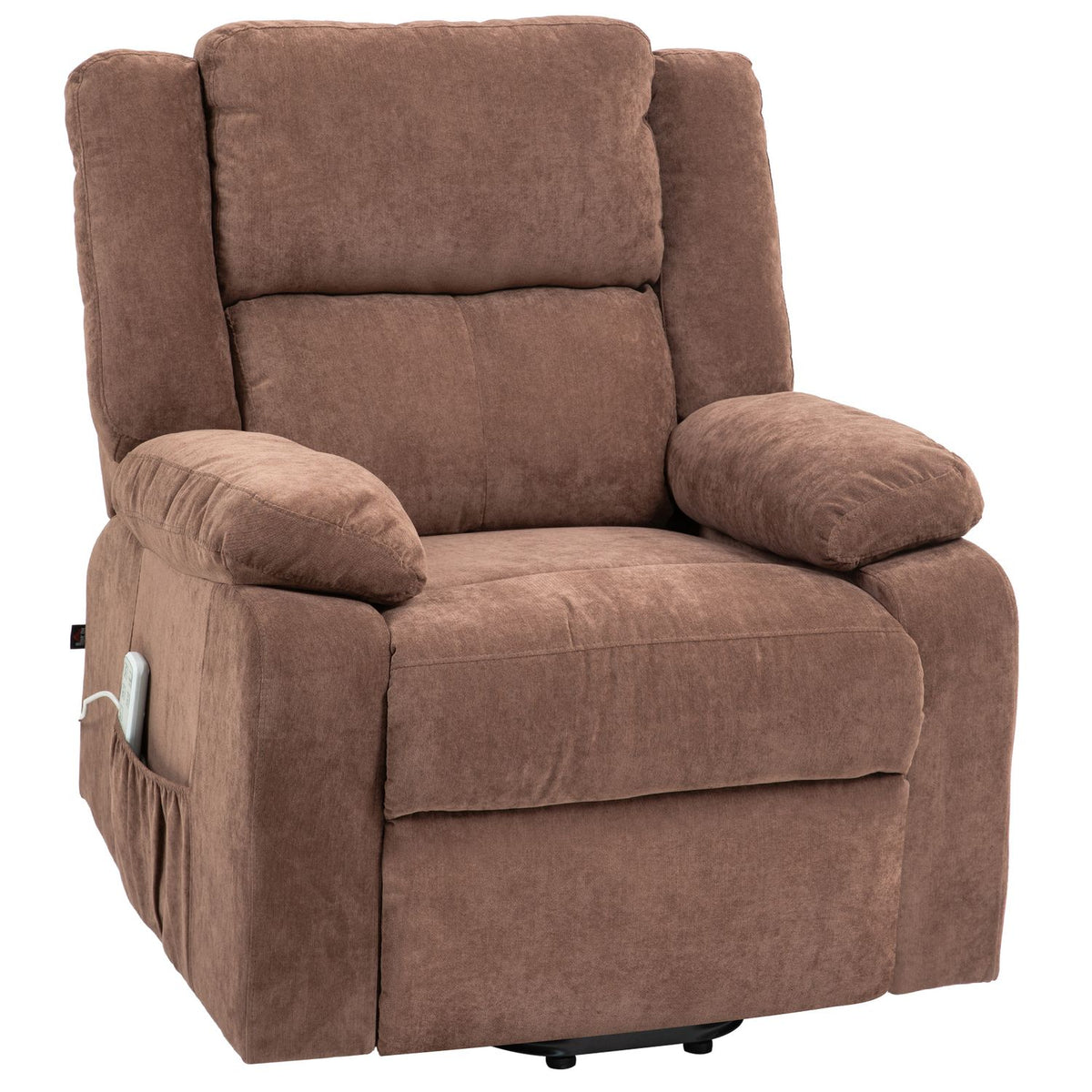 TV chair with stand-up aid, electric relaxation chair with reclining function, 3 motors, TV chair with pocket spring, weightlessness, side pocket and remote control, light brown