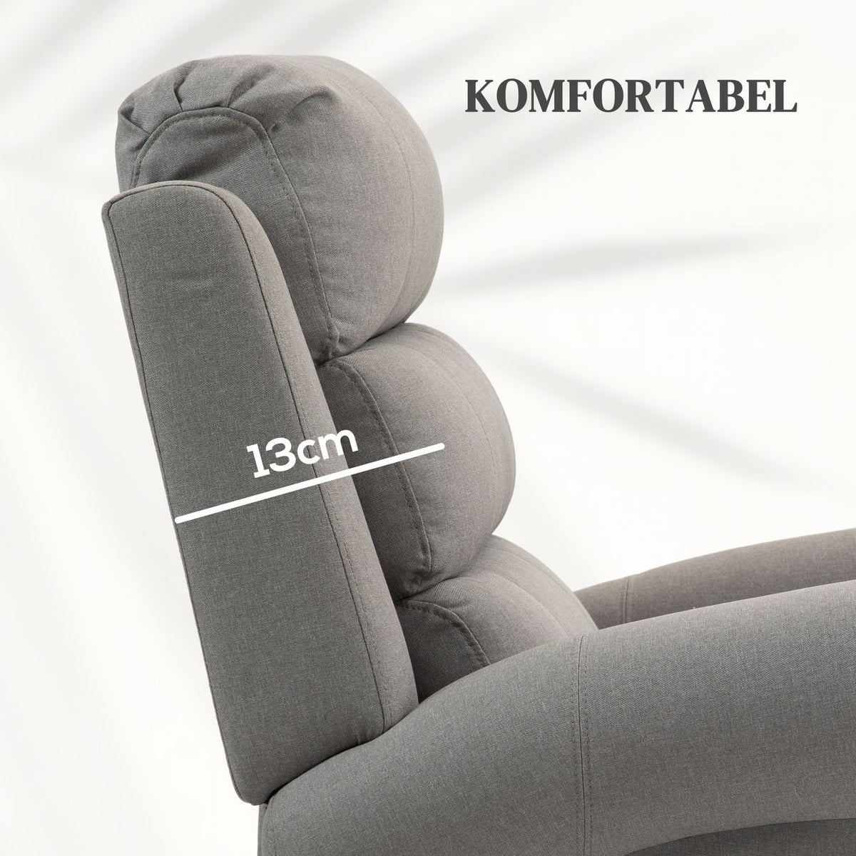 TV chair with stand-up aid, electric relaxation chair with reclining function, heating function, massage chair with pocket spring