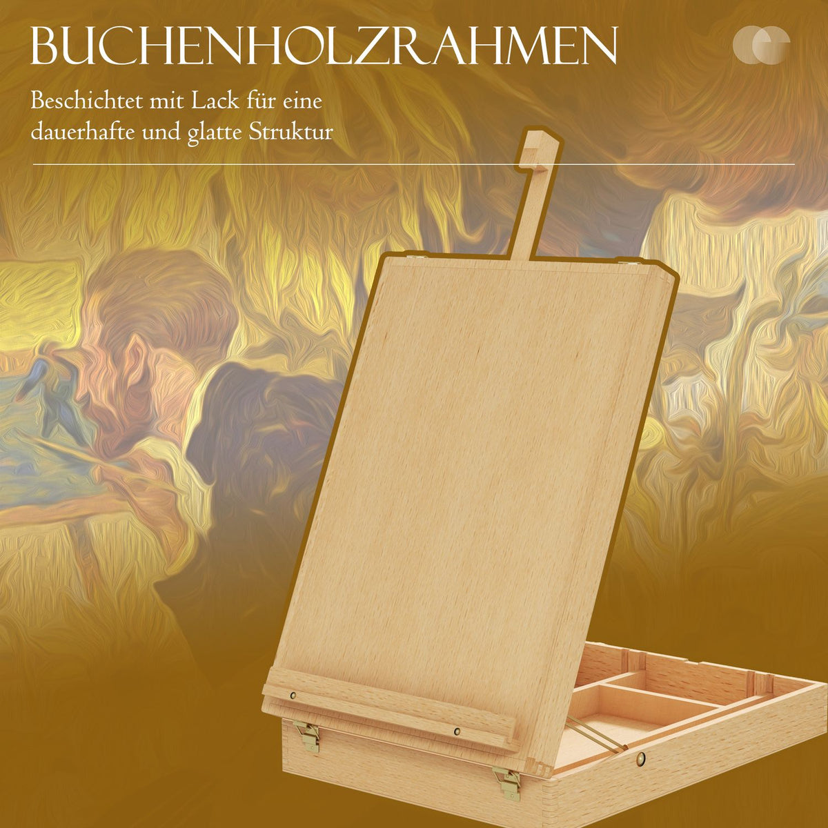 Table Easel, Angle-Adjustable Easel With Handle, Storage Space, Foldable Suitcase Easel, Wooden Easel For Painting, Drawing, Natural