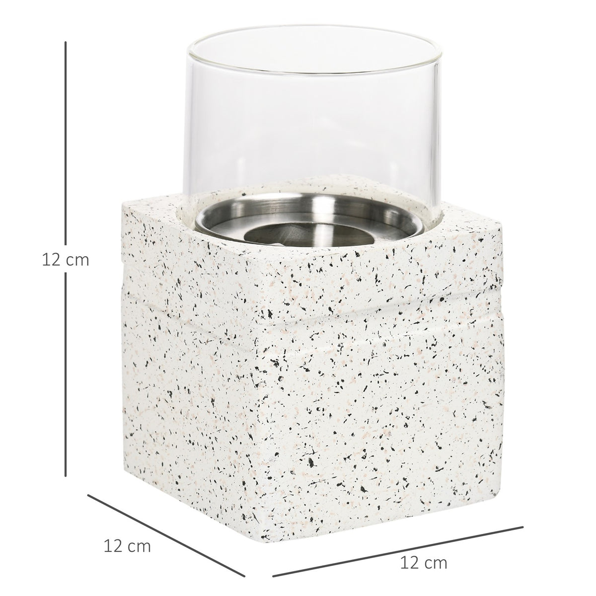 Table Fire Lanterns Organic Table Fireplace, Portable Fire Bowl, Combustion Chambers, Mgo, Gray, For Indoor & Outdoor