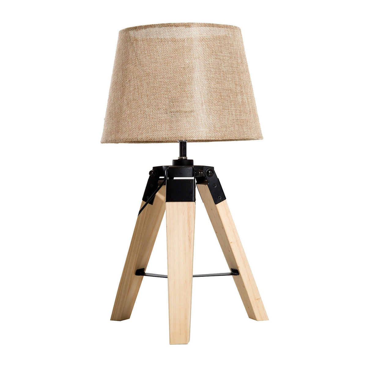 Table Lamp Bedside Lamp, E27, Linen Look, Pine+Polyester, 24X24X45Cm, Beige