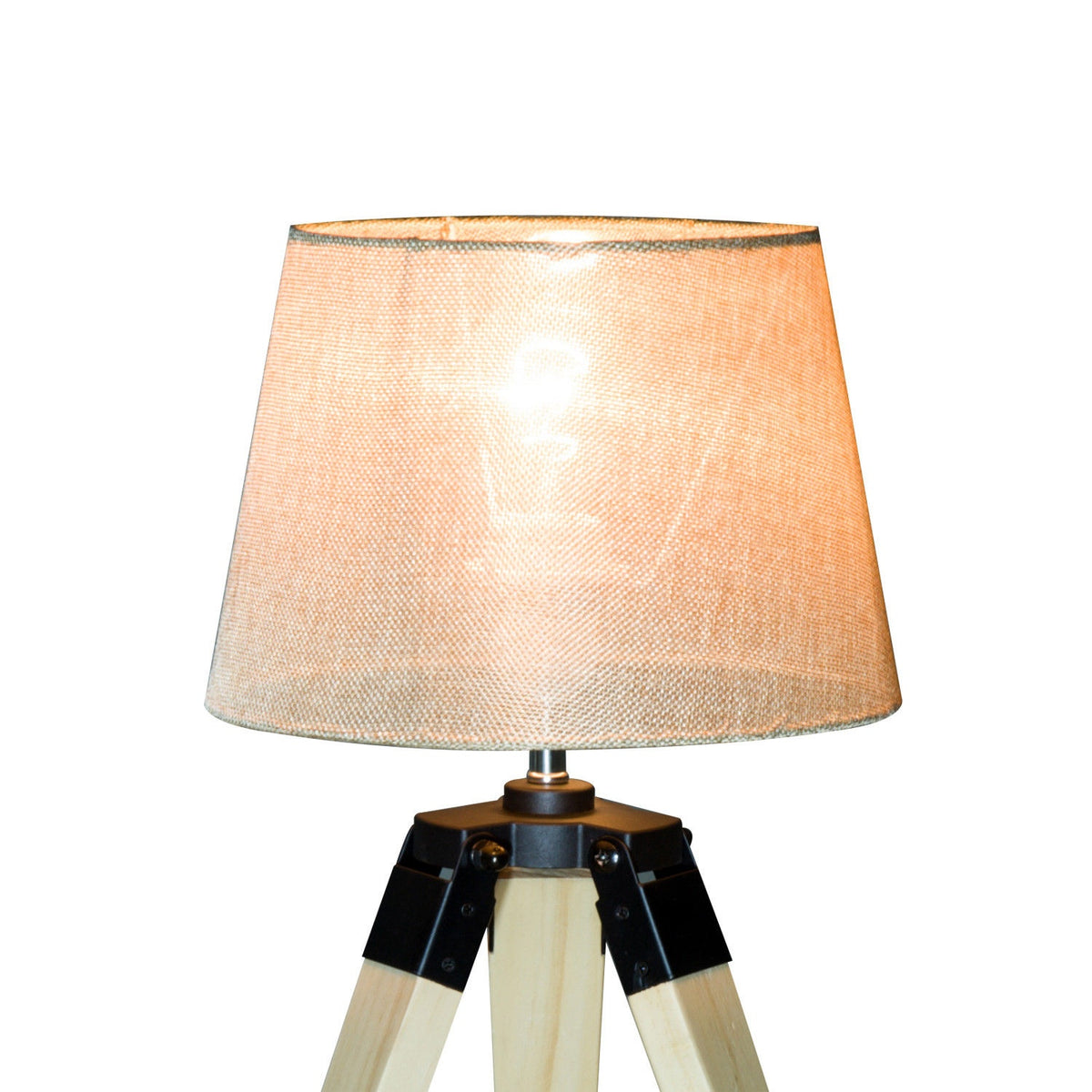 Table Lamp Bedside Lamp, E27, Linen Look, Pine+Polyester, 24X24X45Cm, Beige