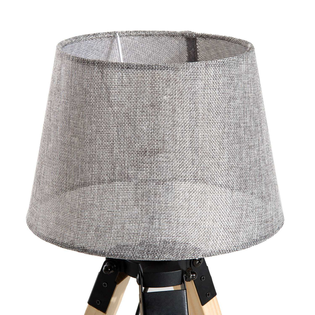 Table Lamp Bedside Lamp In Linen Look, E27, Pine & Polyester, Gray, 24X24X45Cm
