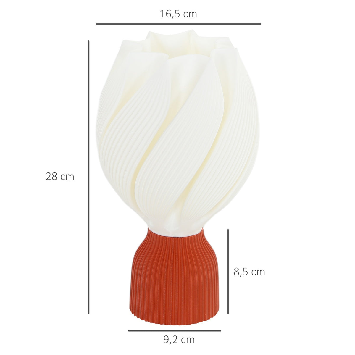 Table Lamp, LED Table Lamp with 3D Printing Flower-like Lampshade, Bedside Lamp for Living Room, Playroom, White