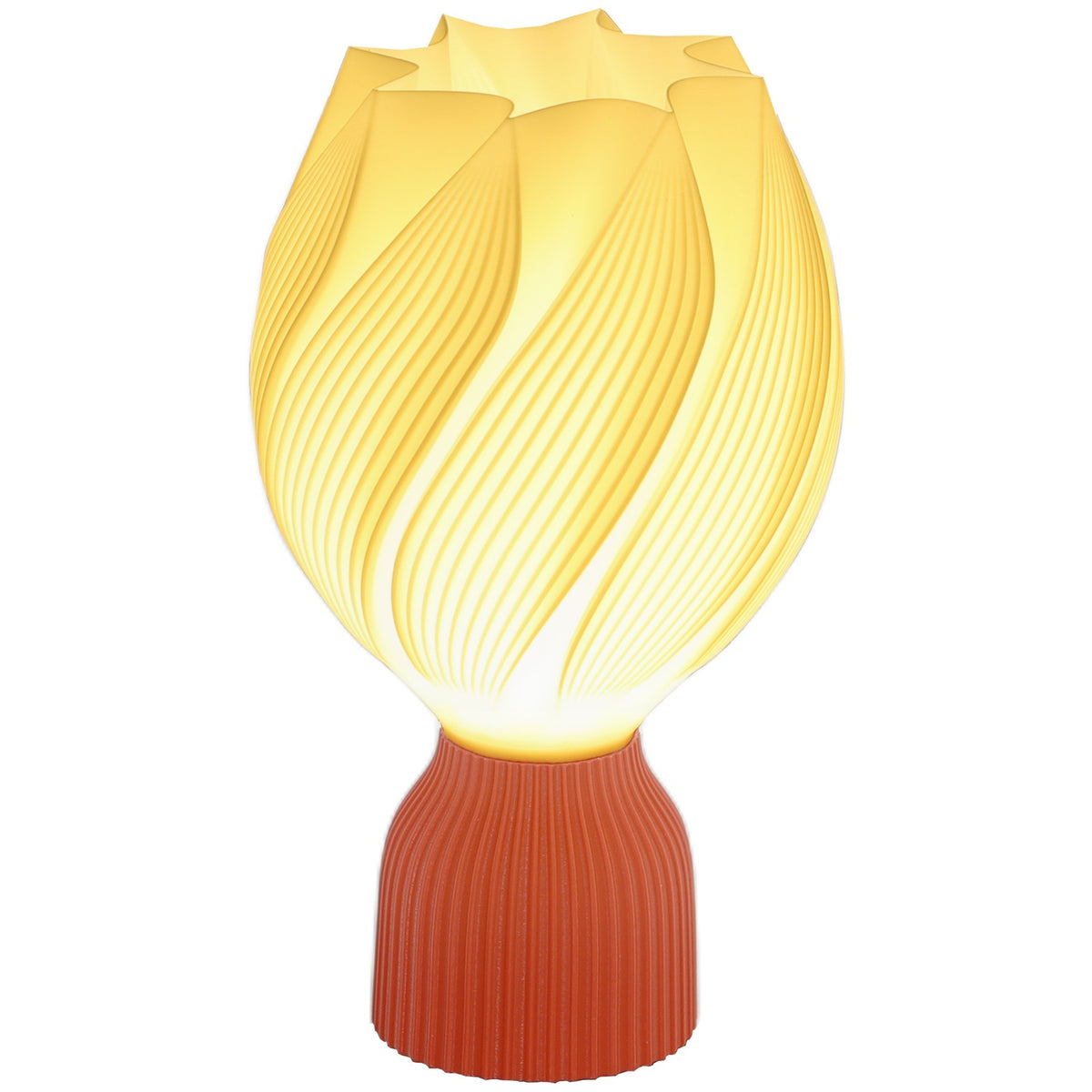 Table Lamp, LED Table Lamp with 3D Printing Flower-like Lampshade, Bedside Lamp for Living Room, Playroom, White