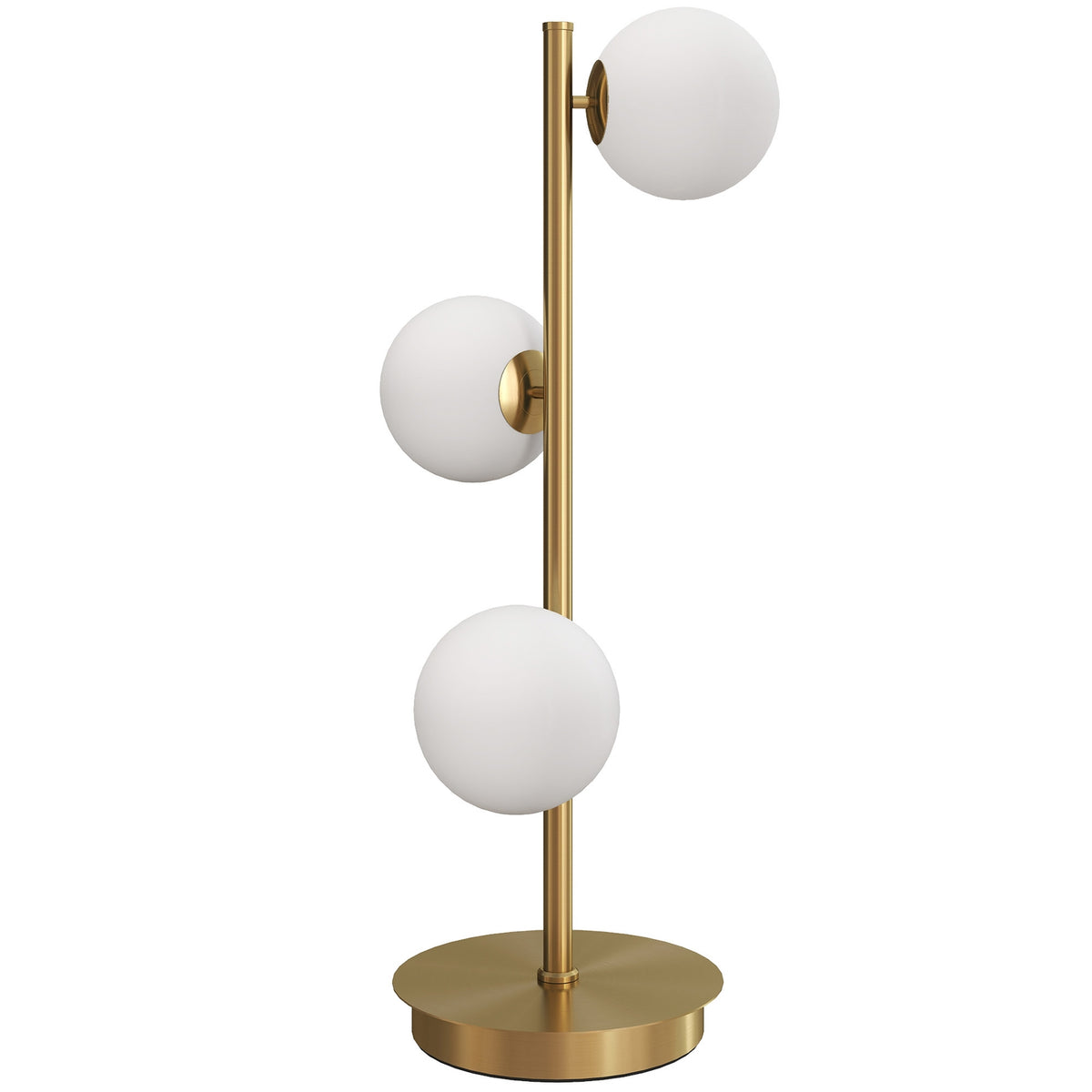 Table Lamp with 3 Globes, Brass Finish, G9 Sockets, 53 cm