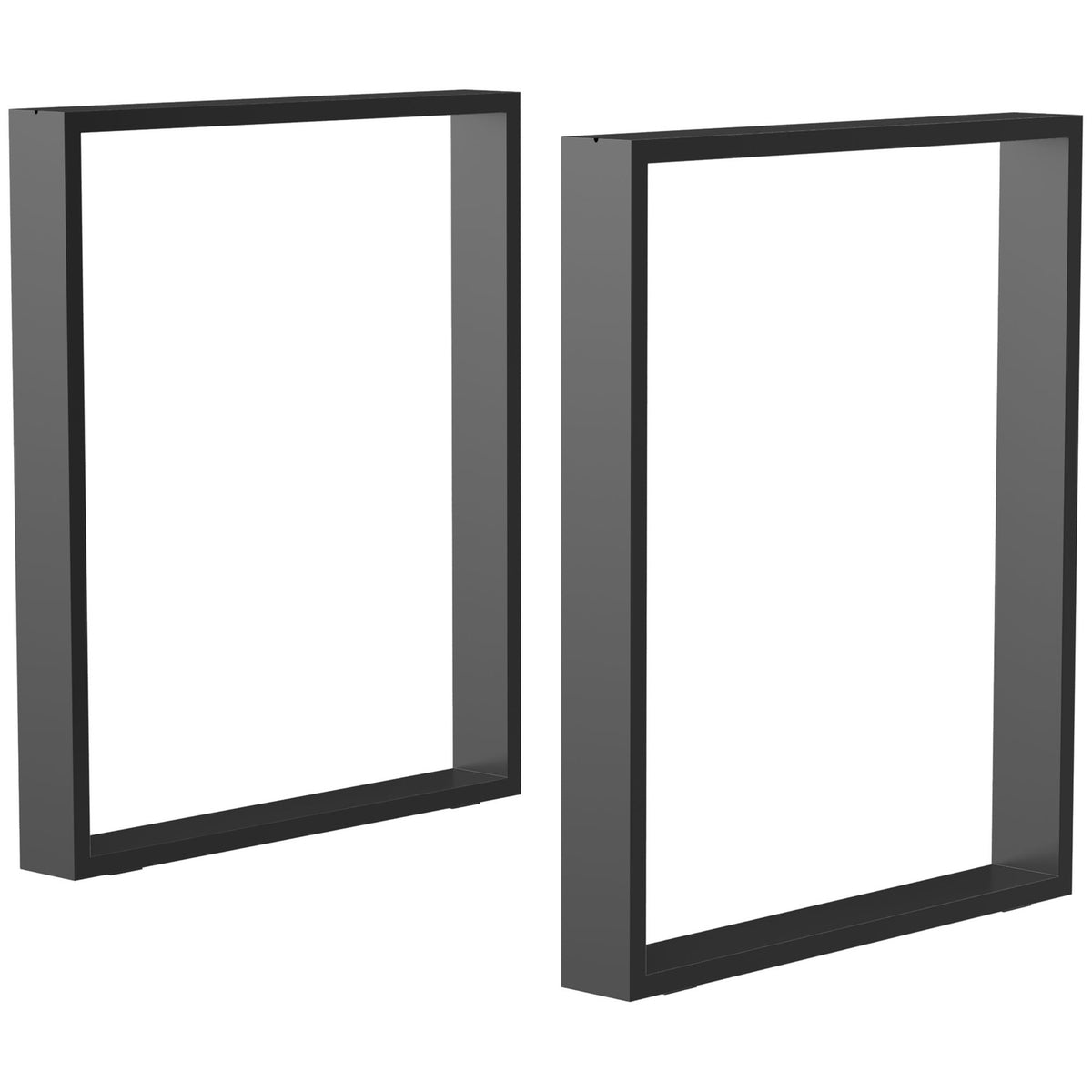 Table Legs Set Of 2, Table Runners, Furniture Feet Made Of Square Profiles, For Coffee Table, Dining Table, Steel, Black, 60X72 Cm