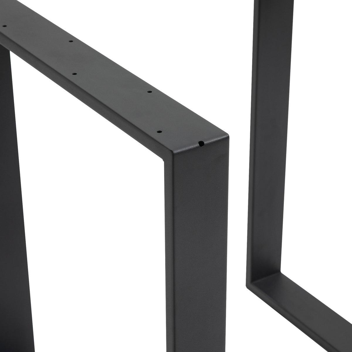 Table Legs Set Of 2, Table Runners, Furniture Feet Made Of Square Profiles, For Coffee Table, Dining Table, Steel, Black, 60X72 Cm
