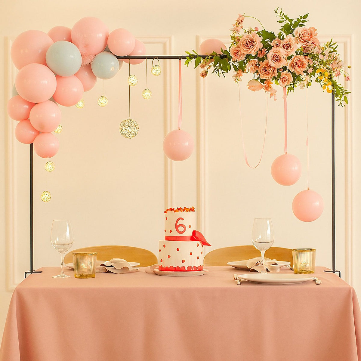 Table Rod Stand with Clamps for Decorations