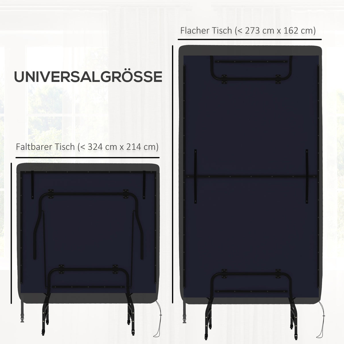 Table Tennis Table Cover Waterproof Anti-Uv Outdoor Indoor Black