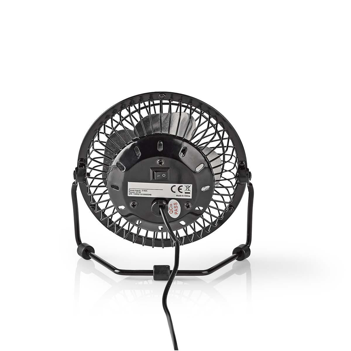 Table fan | USB Power | Diameter: 100 mm | 3 W| 1-Speed | Black