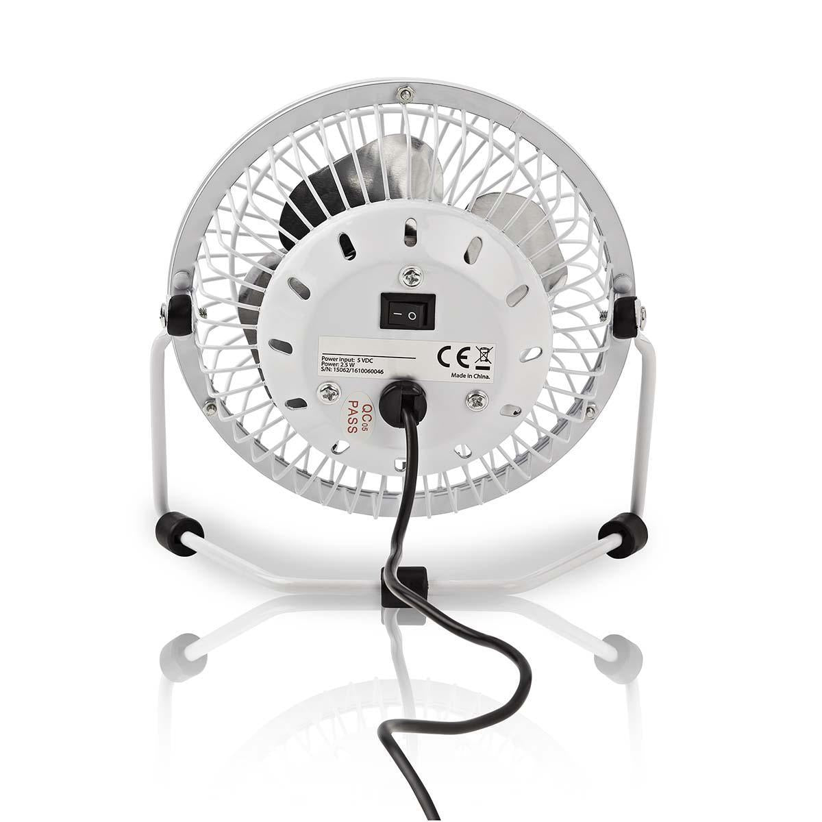Table fan | USB Power | Diameter: 100 mm | 3 W| 1-Speed | White