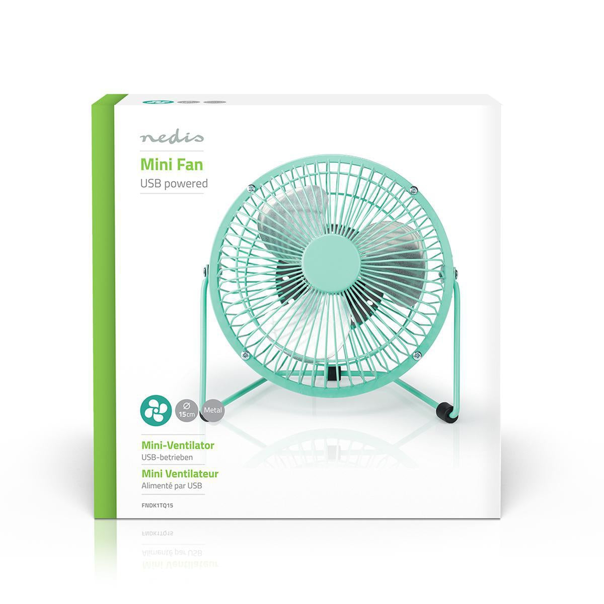 Table fan | USB Power | Diameter: 150 mm | 3 W| 1-Speed | Turquoise