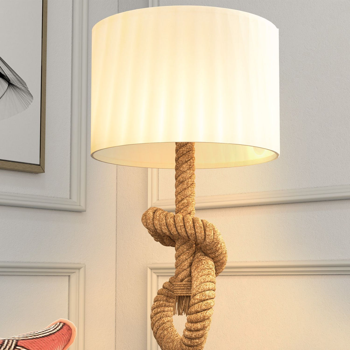 Table lamp LED table lamp USB rechargeable, bedside lamp, lamp base E27, metal linen, cream white 30 x 30 x 55 cm