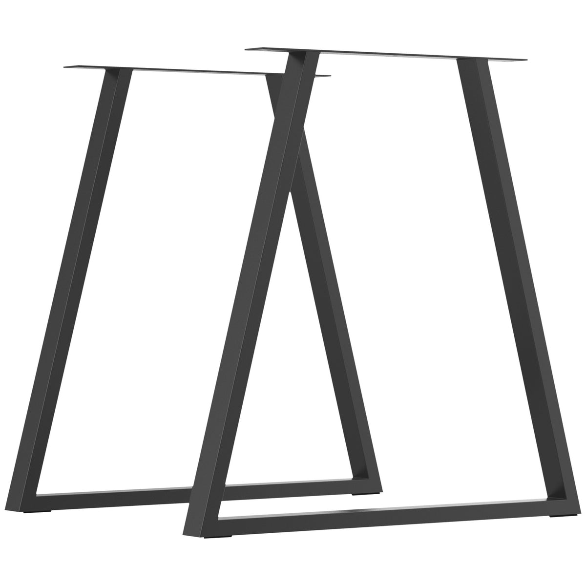 Table legs, set of 2 table runners, triangular furniture feet made of steel, 70 x 72 cm table frame for dining table, steel, black |