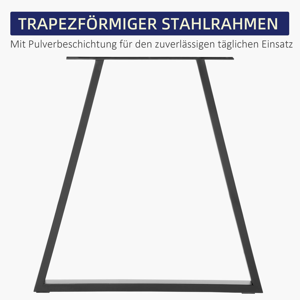 Table legs, set of 2 table runners, triangular furniture feet made of steel, 70 x 72 cm table frame for dining table, steel, black |