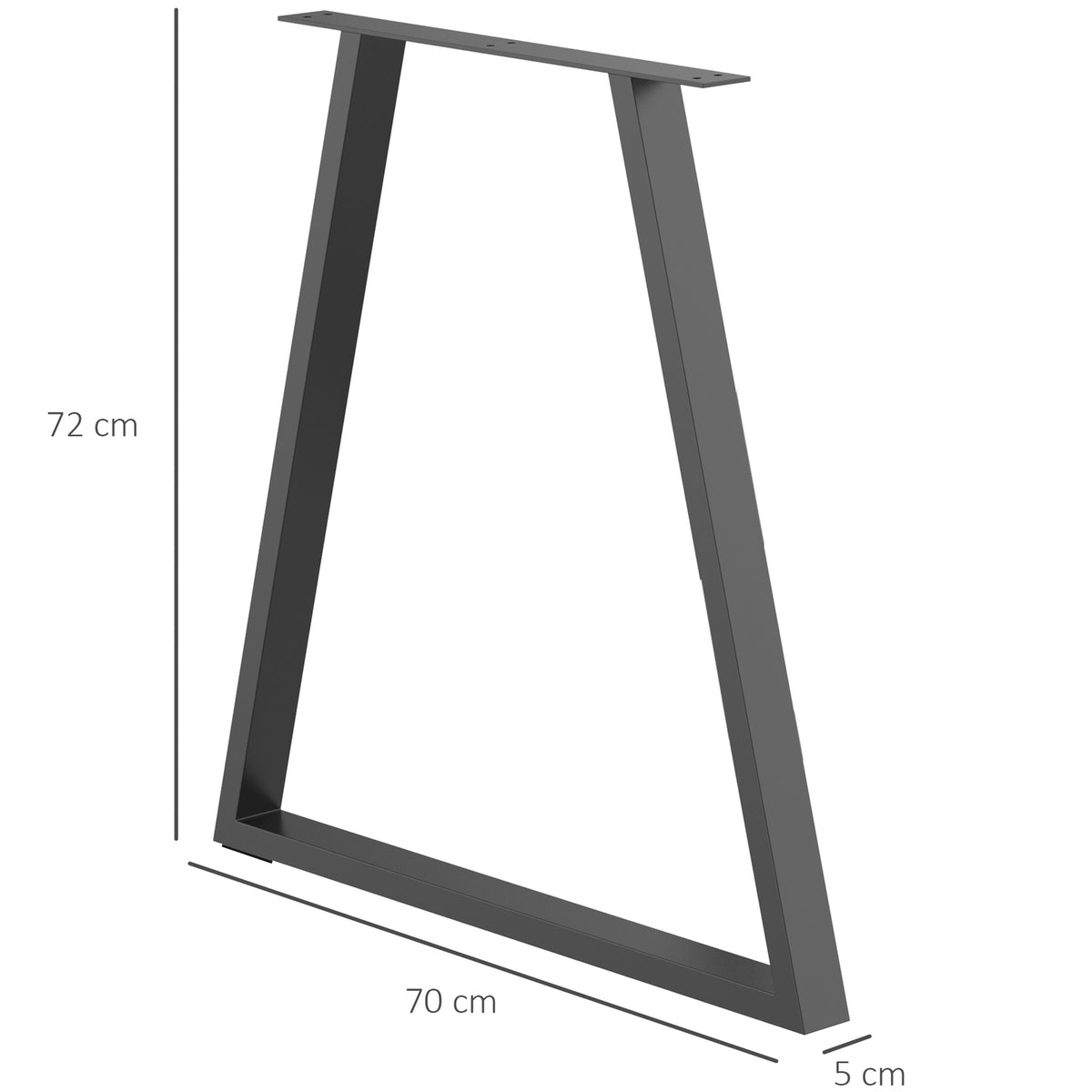 Table legs, set of 2 table runners, triangular furniture feet made of steel, 70 x 72 cm table frame for dining table, steel, black |