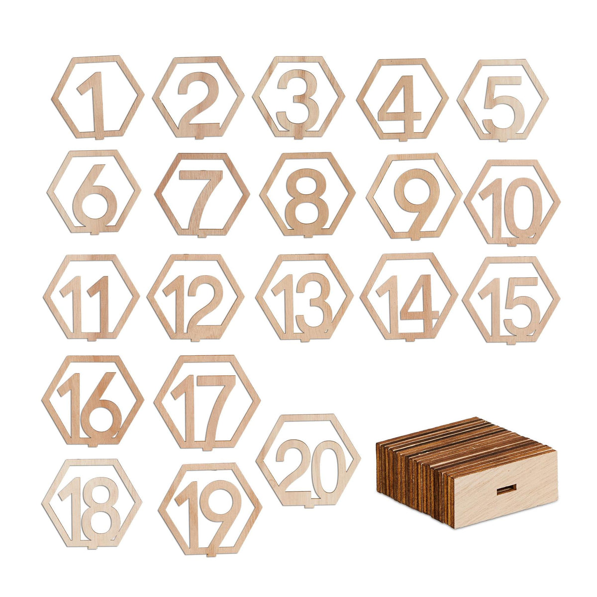 Table number wedding 1-20 hexagonal