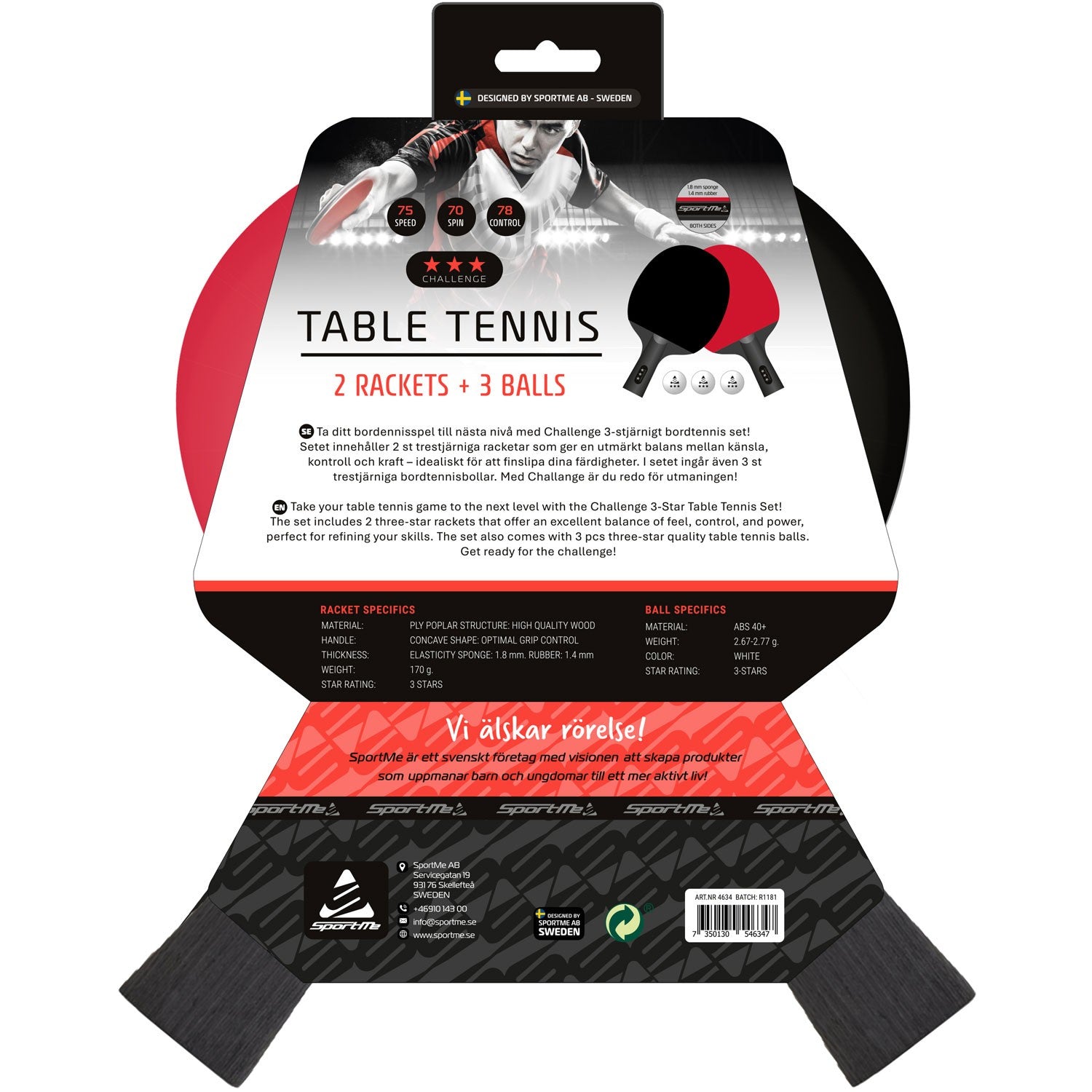Table tennis set