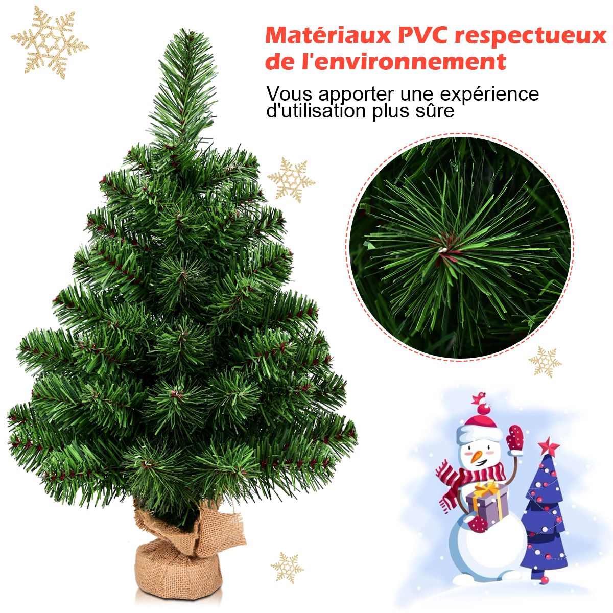 Tabletop Artificial Christmas Tree, 60 cm, Battery, 67 Branches