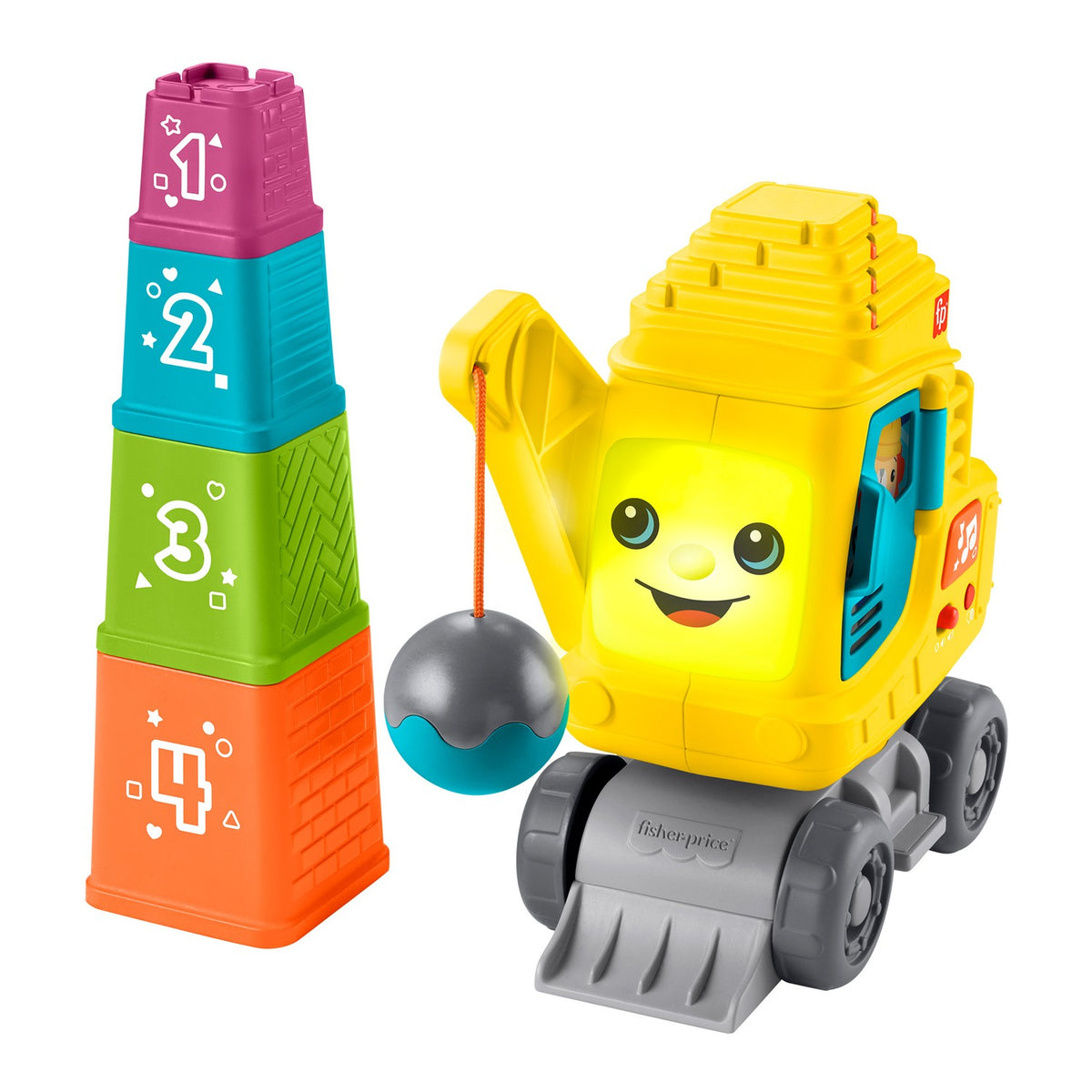 Talking Excavator Toy, Teaches Numbers & Shapes, 9m+