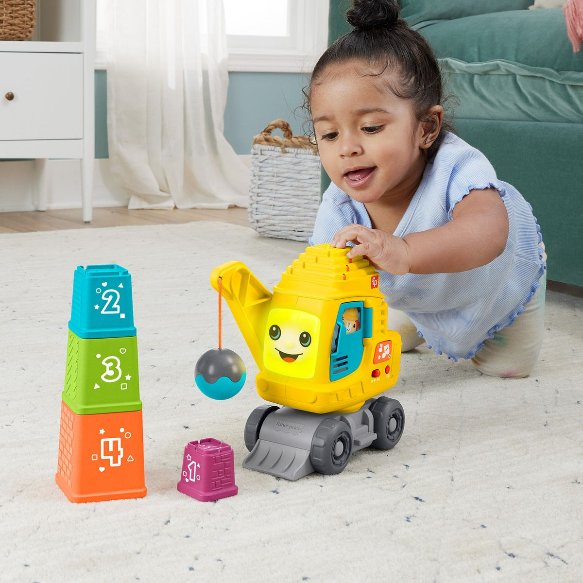 Talking Excavator Toy, Teaches Numbers & Shapes, 9m+