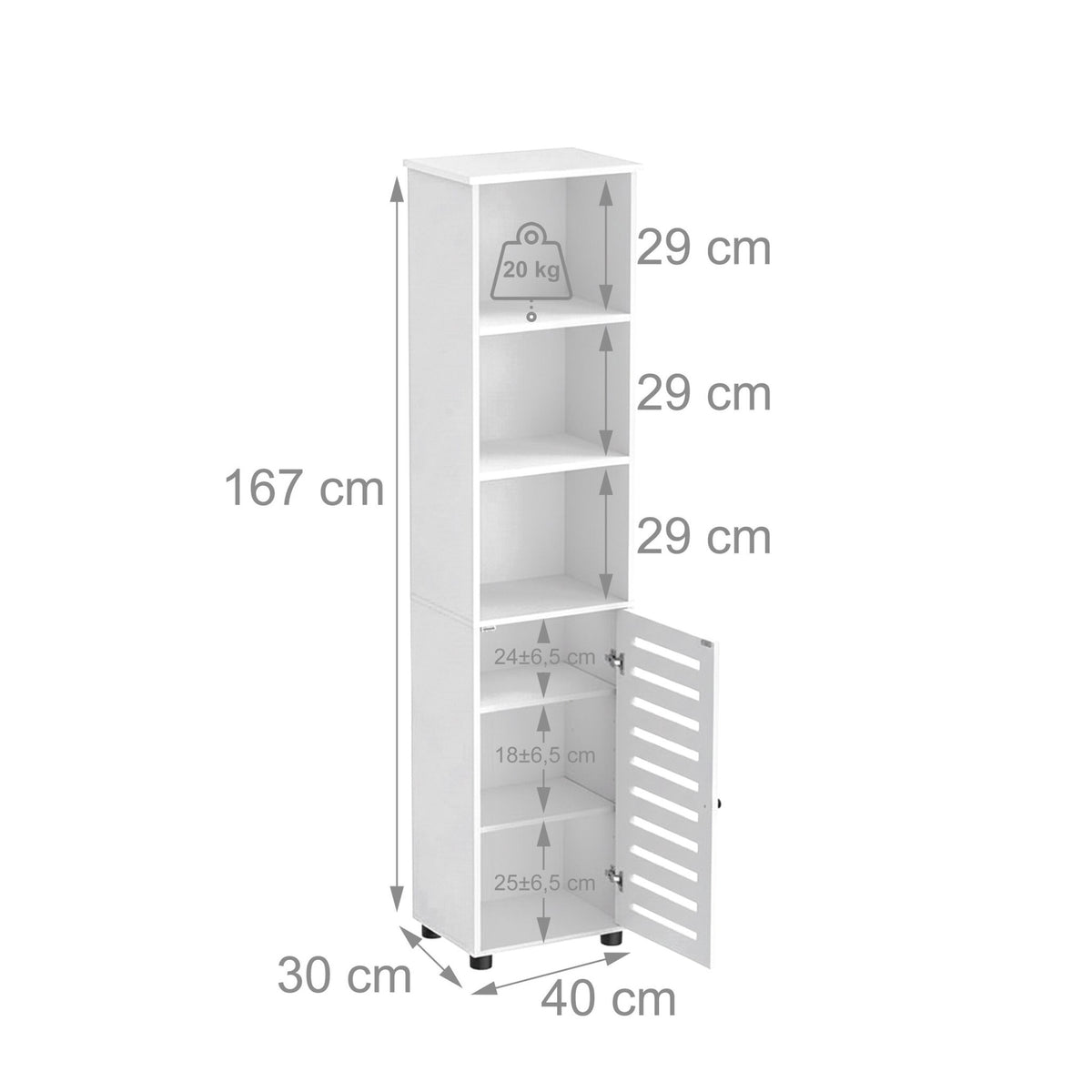 Tall Bathroom Cabinet with Adjustable Shelves