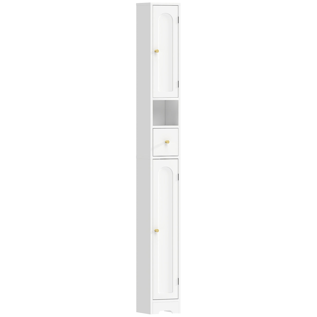 Tall Bathroom Cabinet with Drawer, Adjustable Shelves, White 20x20x185 cm