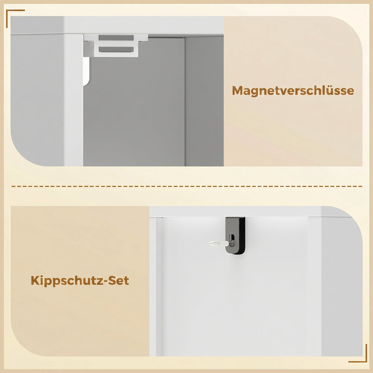 Tall Bathroom Cabinet with Drawer, Adjustable Shelves, White 20x20x185 cm