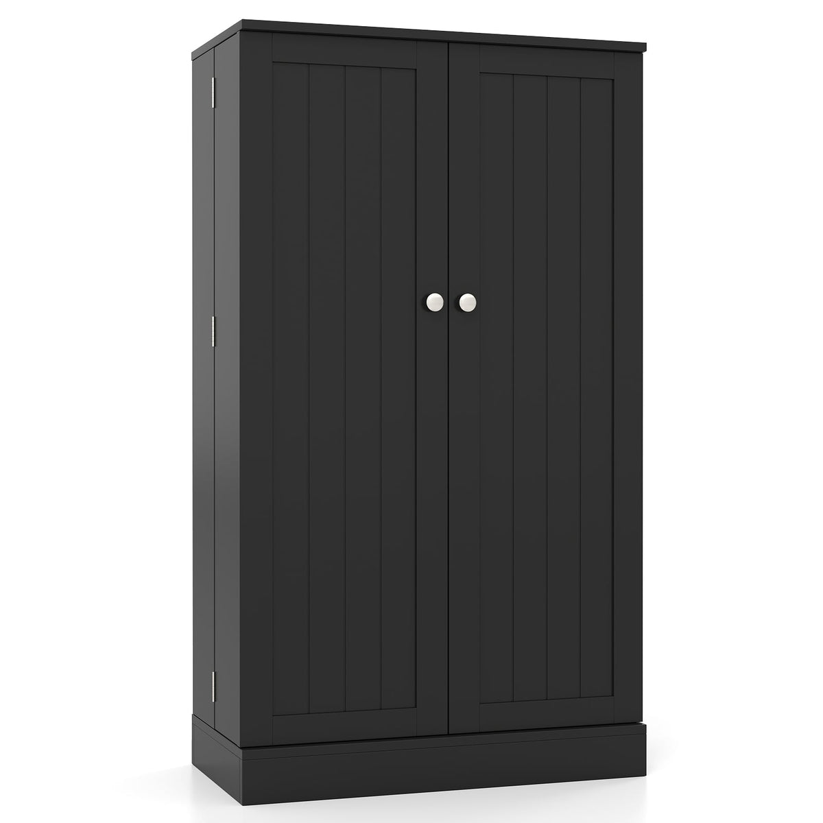 Tall Black Kitchen Pantry Cabinet with Adjustable Shelves