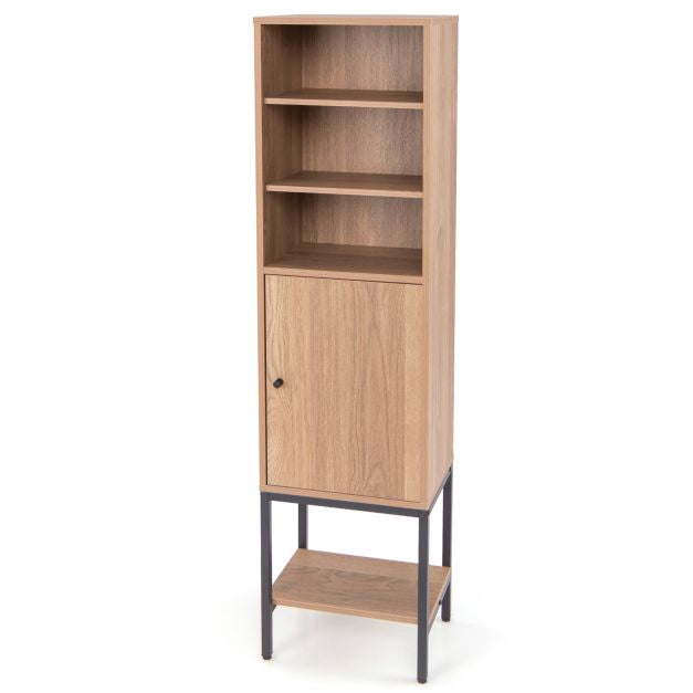 Tall Slim Storage Cabinet With Door, Adjustable Shelves