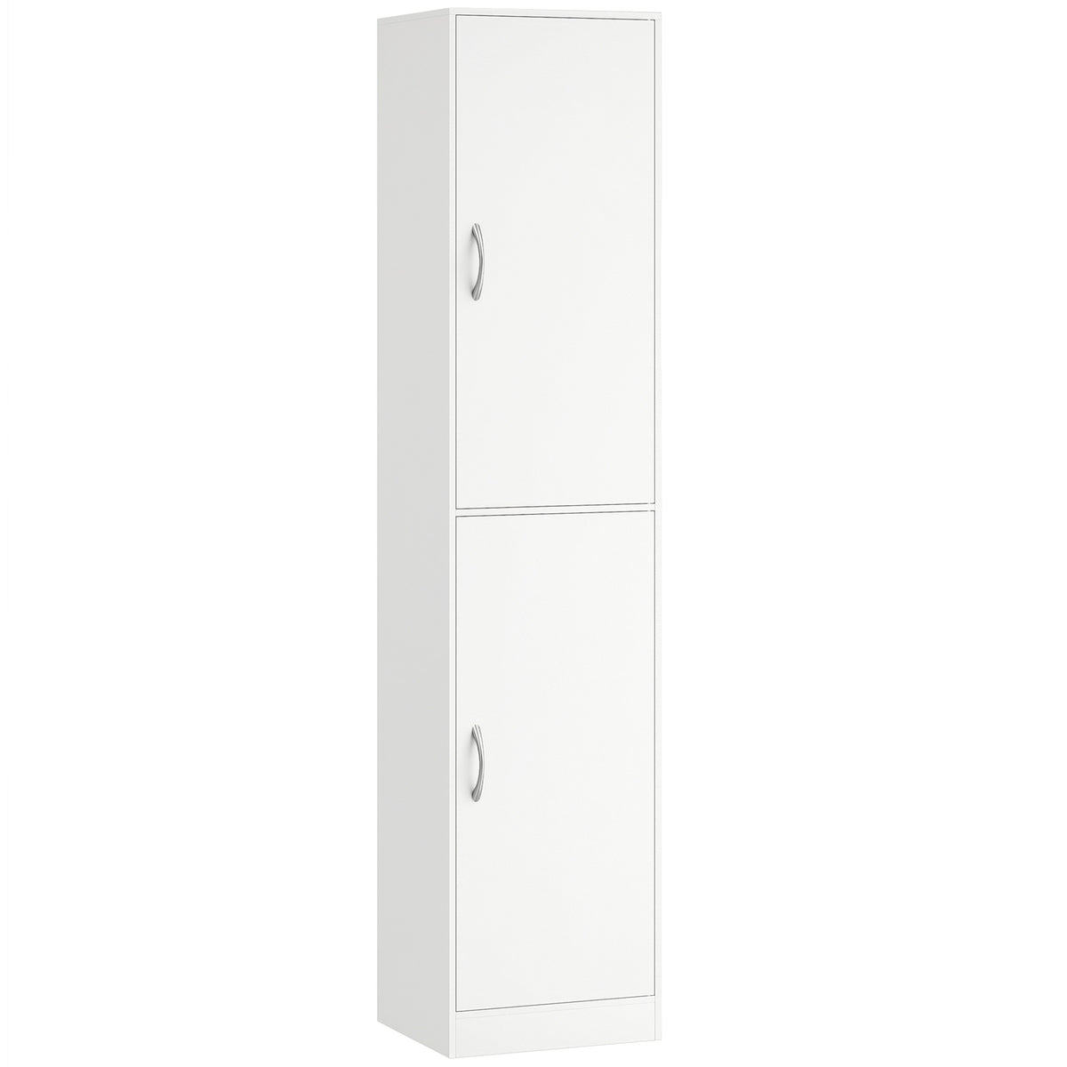Tall White 5-Tier Bookshelf with Adjustable Shelves
