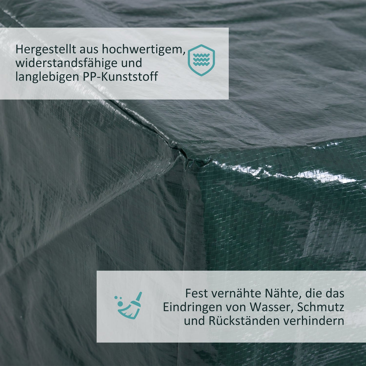 Tarpaulin Garden Furniture Protective Cover Waterproof Uv Protection Pe Green 235X190X90Cm