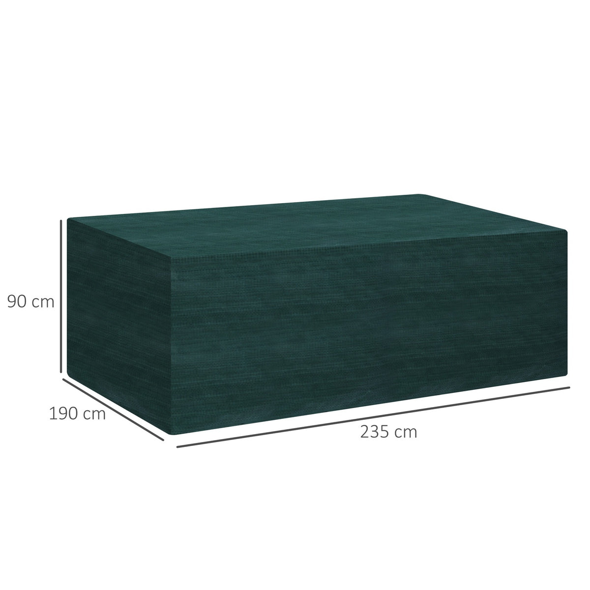 Tarpaulin Garden Furniture Protective Cover Waterproof Uv Protection Pe Green 235X190X90Cm