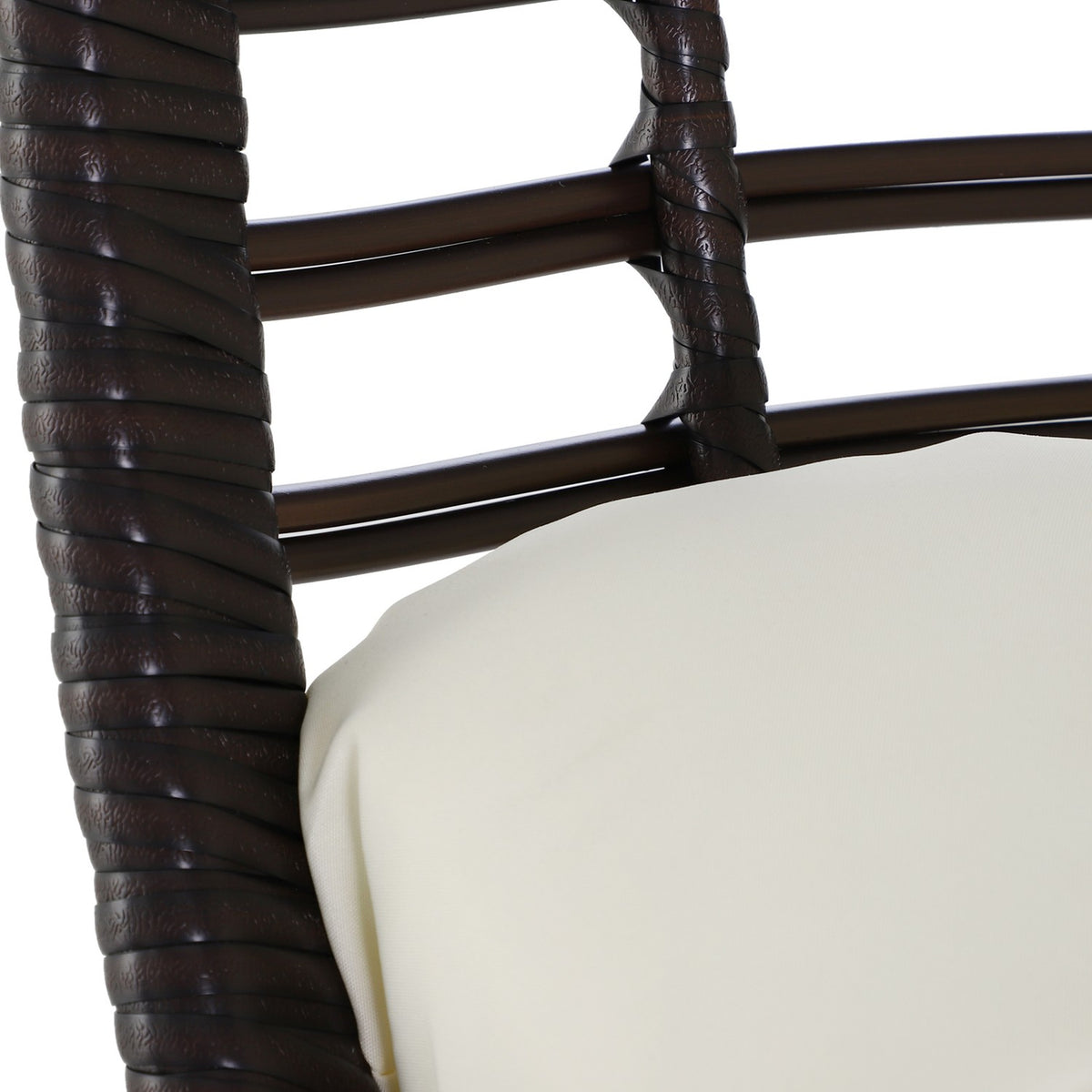 Teardrop Rattan Chair Garden Chair With Seat Cushion Raised Rattan Chair Steel Brown 101 X 89 X 156 Cm