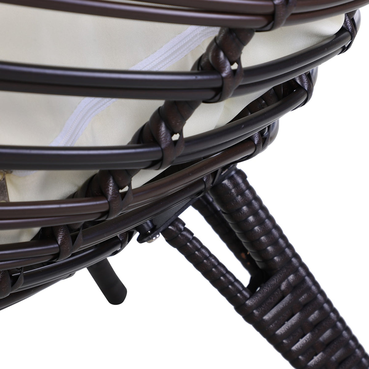 Teardrop Rattan Chair Garden Chair With Seat Cushion Raised Rattan Chair Steel Brown 101 X 89 X 156 Cm