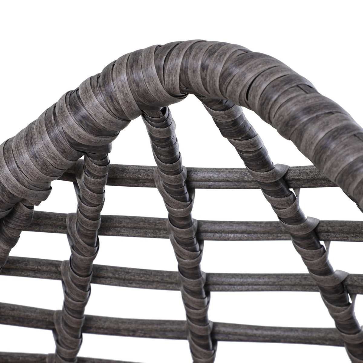 Teardrop Rattan Chair Garden Chair With Seat Cushion Raised Rattan Chair Steel Gray 101 X 89 X 156 Cm
