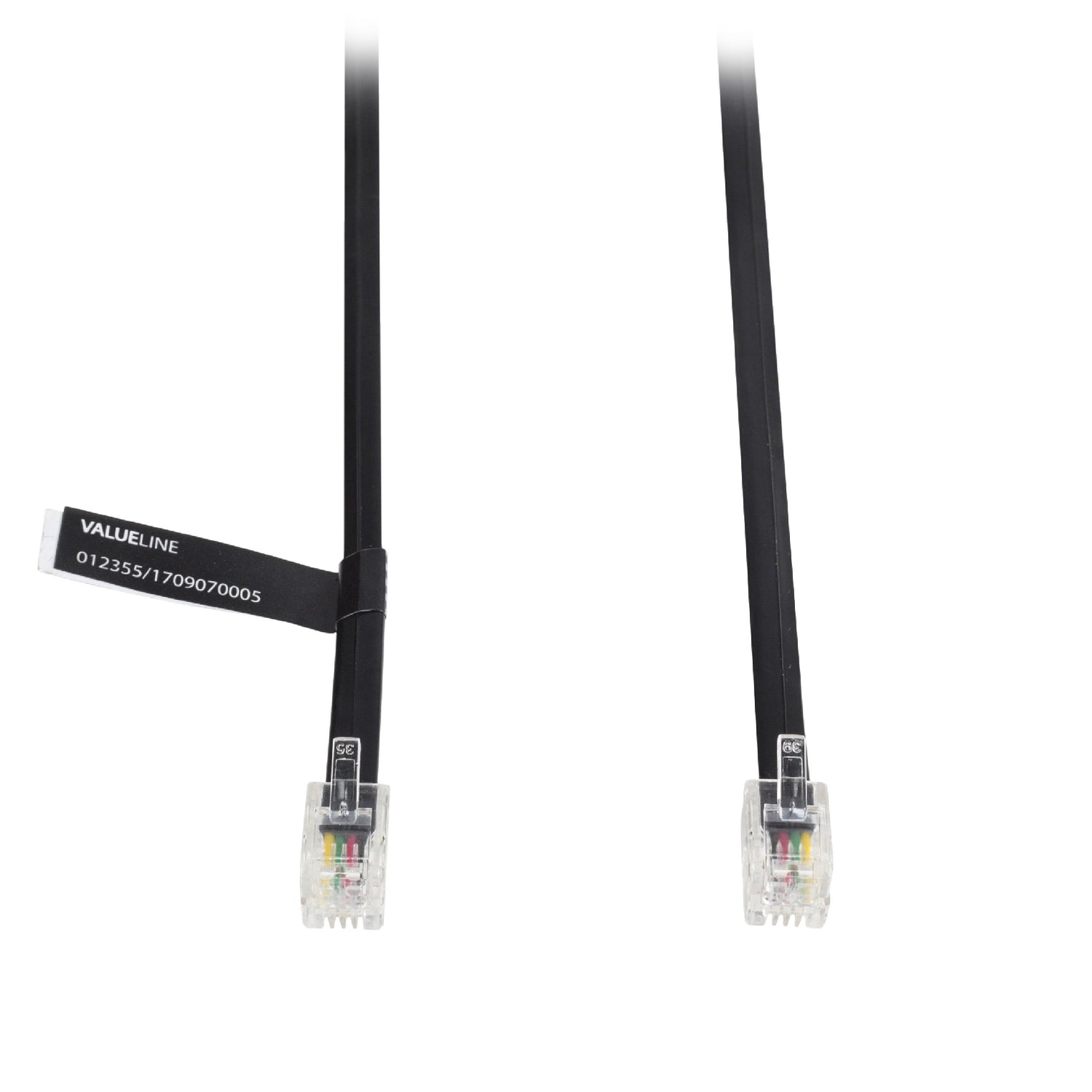 Tele Cable RJ10 (4P4C) Male - RJ10 (4P4C) Male Flat 1.00 m Black