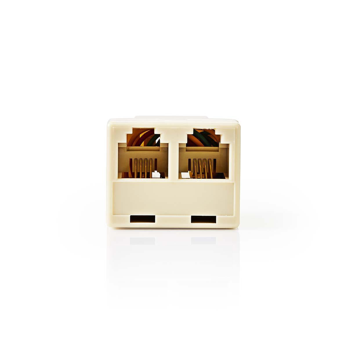 Telecom Wall Box | Connector type: RJ11 | RJ11 Female | 2x RJ11 (4/6) Female | Splitters | ABS | Ivory
