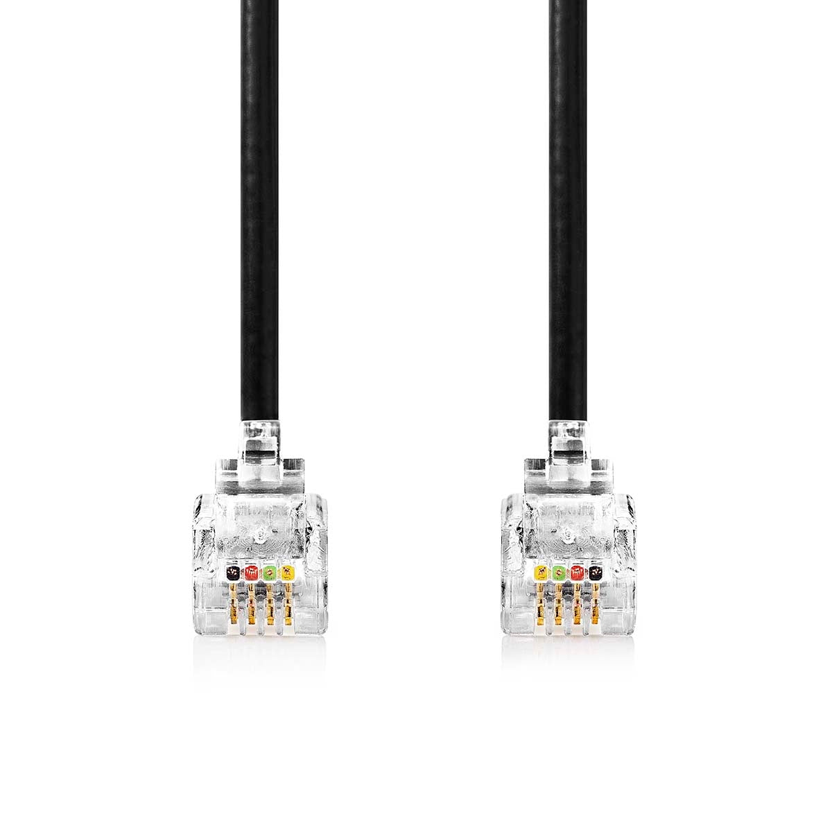 Telecom cable | RJ10 Male | RJ10 Male | 5.00 m | Cable design: Coiled | Cable type: RJ10 | Black