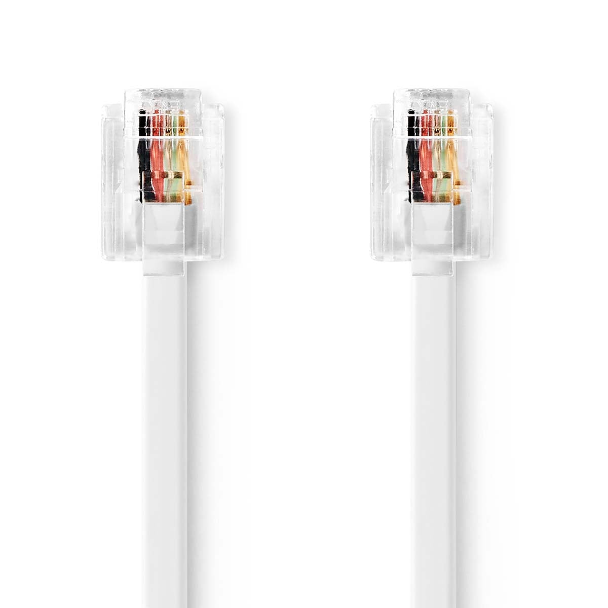 Telecom cable | RJ11 Male | RJ11 Male | 10.0 m | Cable design: Flat | Plating: Gold Plated | Cable type: RJ11 | White