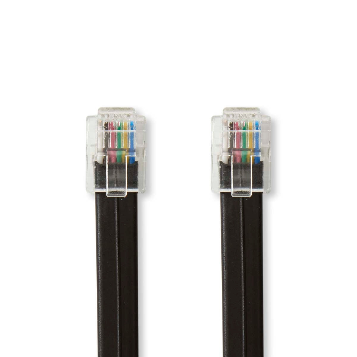 Telecom cable | RJ12 Male | RJ12 Male | 1.00 m | Cable design: Flat | Cable type: RJ12 | Black