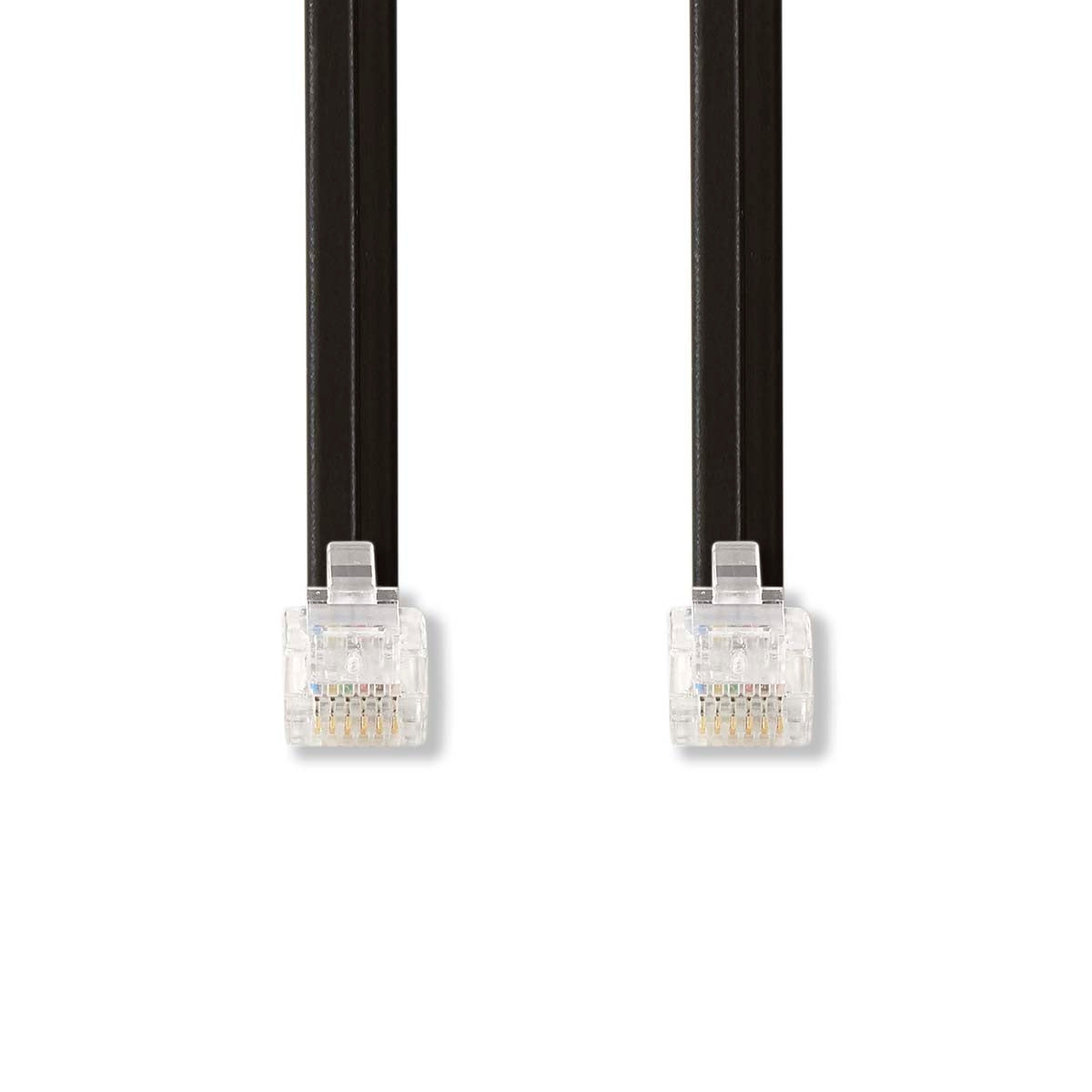 Telecom cable | RJ12 Male | RJ12 Male | 1.00 m | Cable design: Flat | Cable type: RJ12 | Black