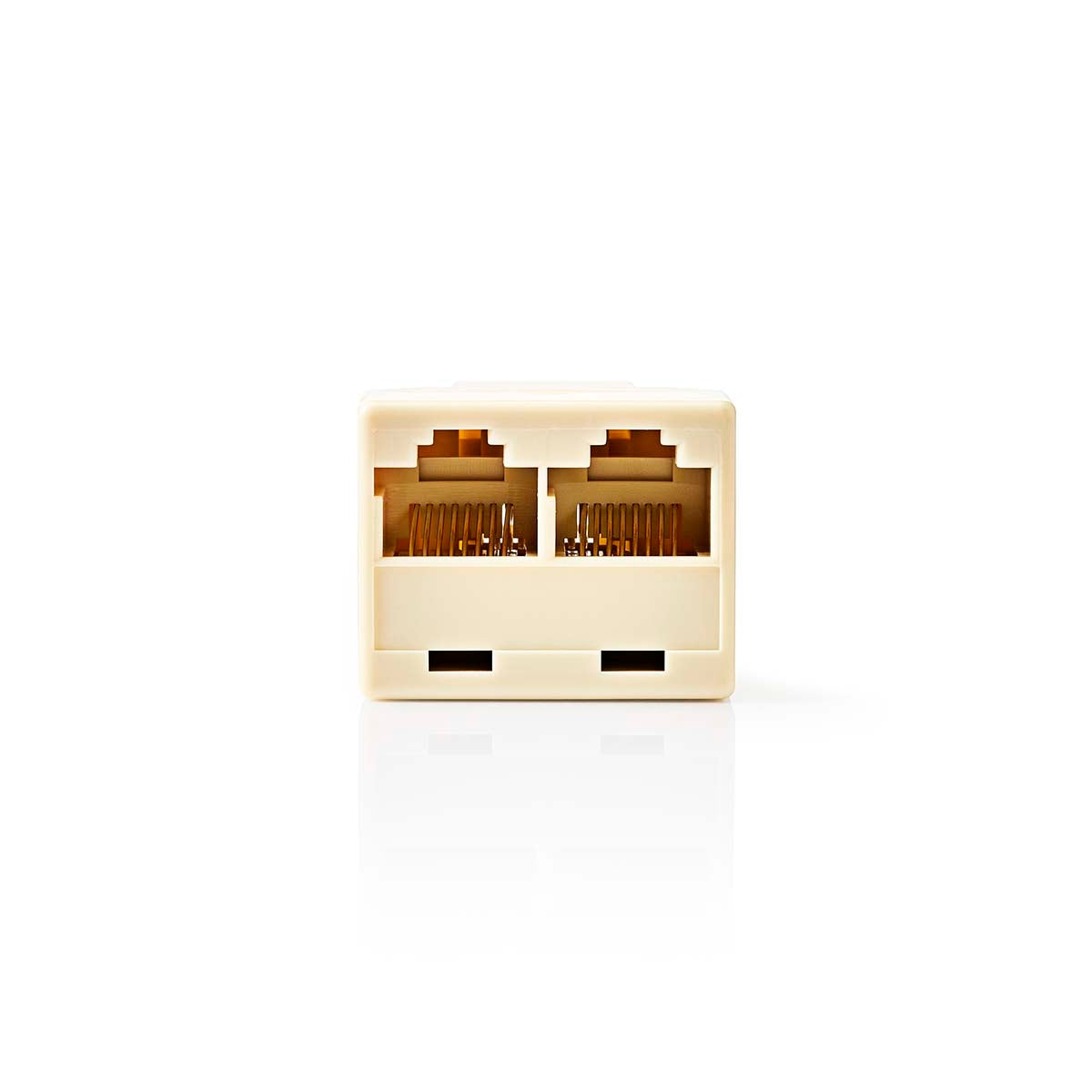Telenet Splitter | RJ45 Female | 2x RJ45 Female | Nickel Plated | Ivory | PVC | Box
