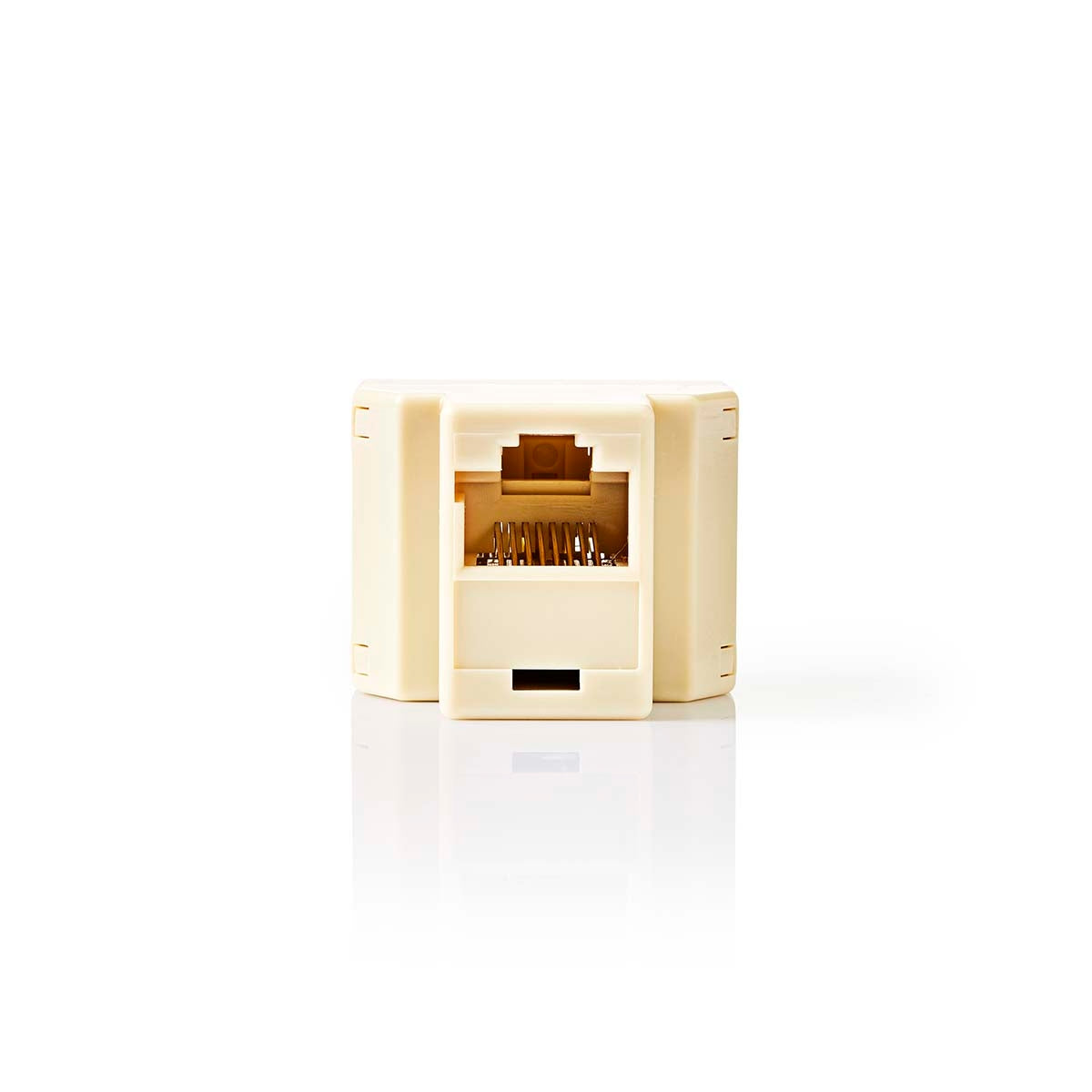 Telenet Splitter | RJ45 Female | 2x RJ45 Female | Nickel Plated | Ivory | PVC | Box