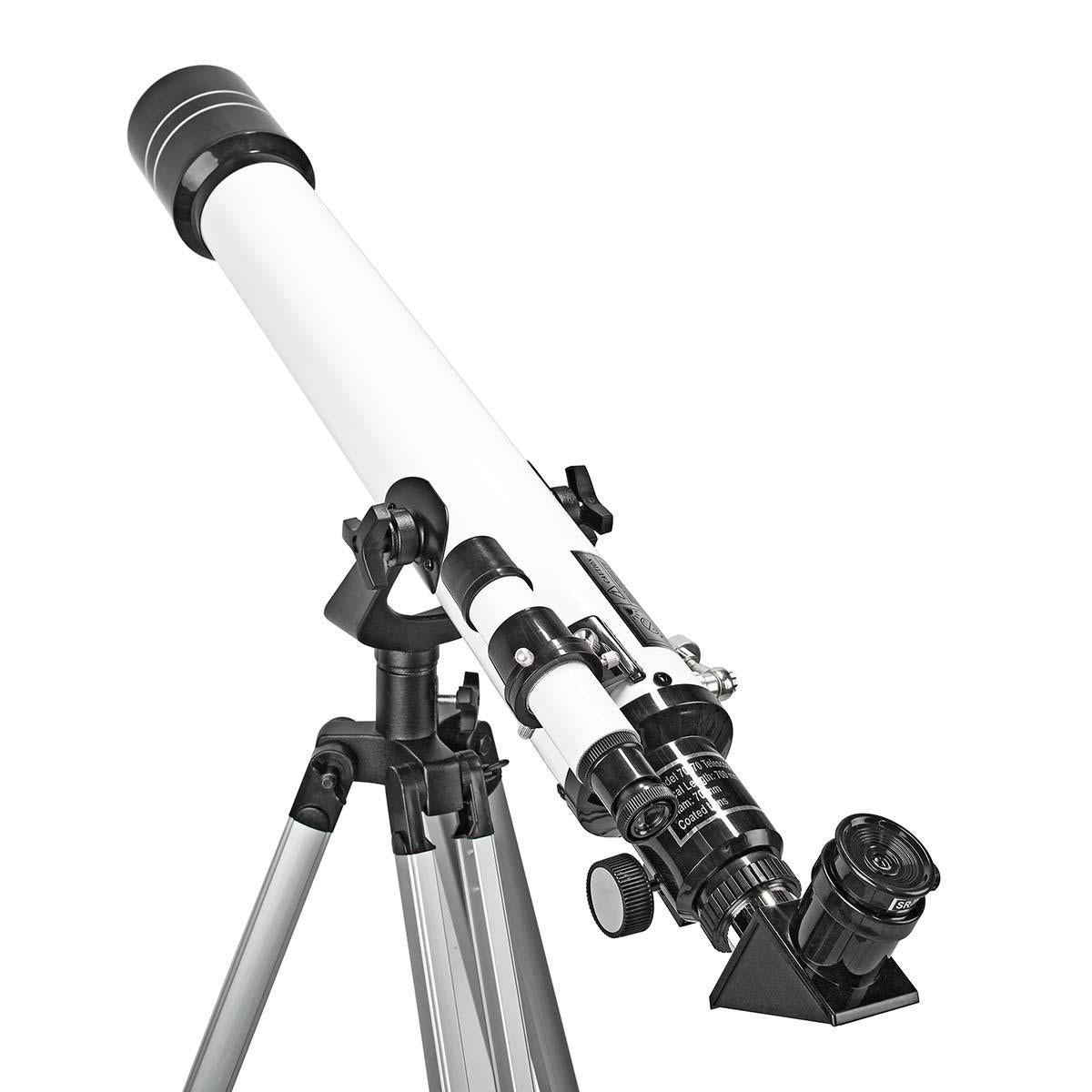 Telescope | Aperture: 70 mm | Focal length: 700 mm | Finderscope: 5 x 24 | Maximum working height: 125 cm | Tripod | Black / White