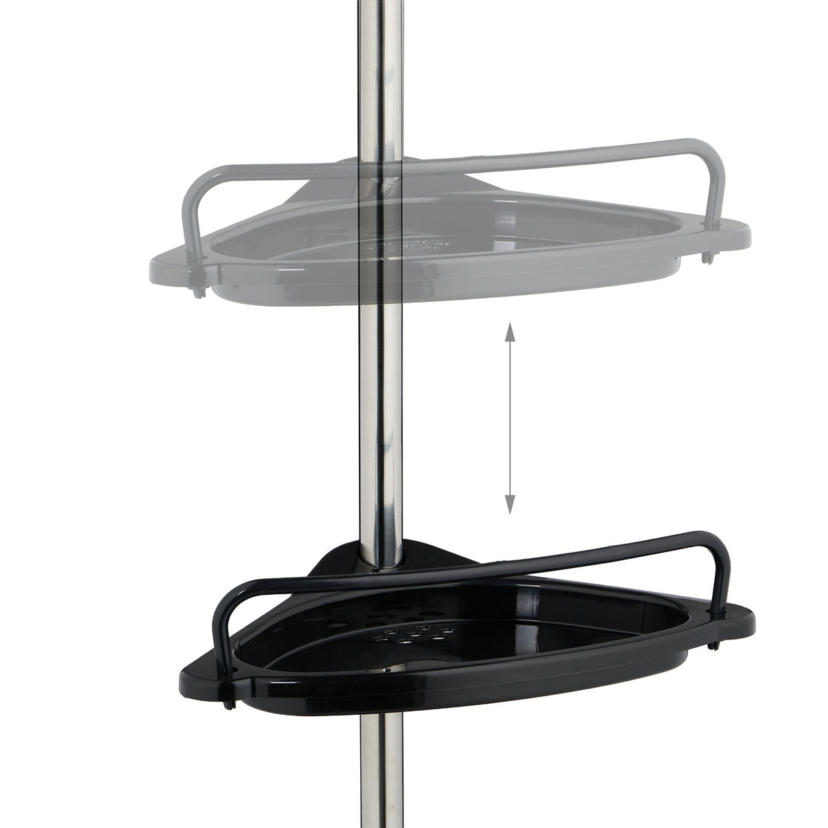 Telescopic Shower Caddy, Height-Adjustable with 4 Baskets